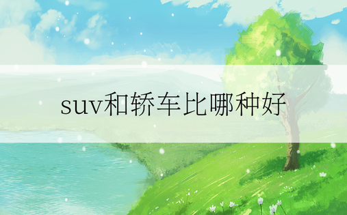 suv和轿车比哪种好