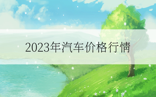 2023年汽车价格行情