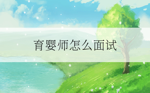 育婴师怎么面试