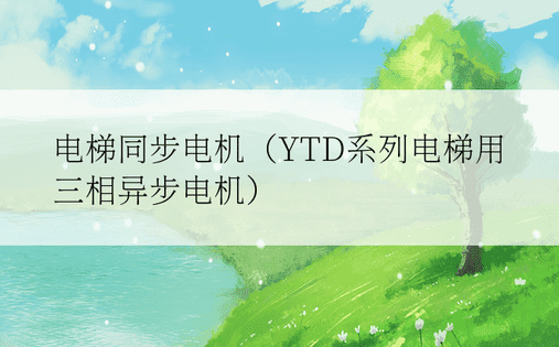 电梯同步电机（YTD系列电梯用三相异步电机）