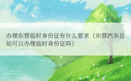 办理东营临时身份证有什么要求（东营汽车总站可以办理临时身份证吗）